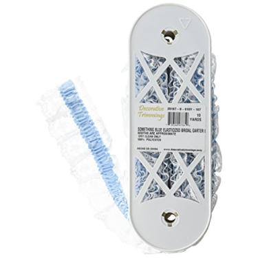 Imagem de Decorative Trimmings Acabamento em renda liga-liga elástica azul x 10 m, 6 cm x 10 m