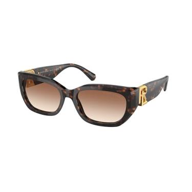 Imagem de Ralph Lauren Óculos de sol RL 8222 500313 Havana escuro/marrom dégradé plástico armação completa retangular feminino clássico com um revestimento de proteção UV de toque moderno