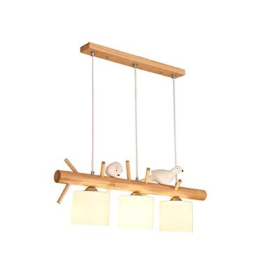 Imagem de Decoração de lustre nórdico Lustre de teto Pássaro Restaurante Café Mesa de jantar Madeira maciça Iluminação Sala de estar Cozinha Estudo Luminária Luminárias Pingente