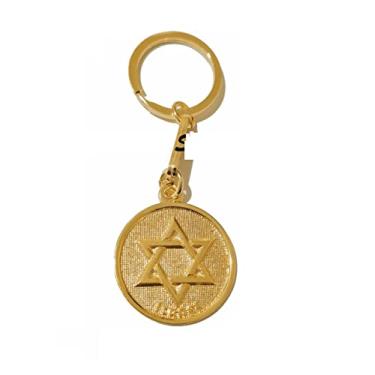 Imagem de Chaveiro De Israel Com Estrela De Davi Dourado