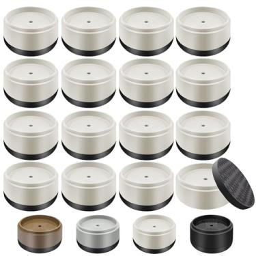 Imagem de Elevadores de cama para móveis, resistentes, 2,5 cm, 5 cm, 7,6 cm, 10,2 cm, elevadores de cama ajustáveis redondos para pernas de mesa, sofá, poltrona, geladeira, máquina de lavar (2,5 cm, branco