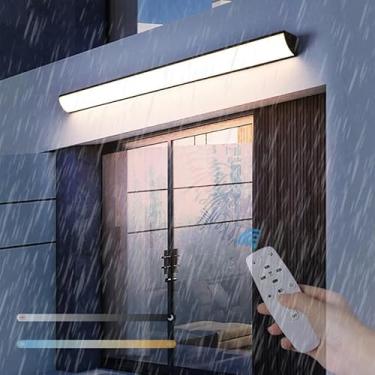 Imagem de Luminária de parede externa, luminária de parede longa interna, retangular moderna, IP65, à prova d'água, com sensor de movimento, iluminação de parede, pátio, sala de estar, lâmpada de páti