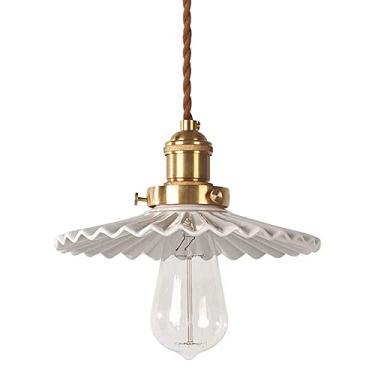 Imagem de YQSLQZZ Lustre de sala de jantar, luminária pendente de ilha de cozinha de cerâmica branca, luminária de teto japonesa vintage para bar de fazenda, luz de teto, altura ajustável