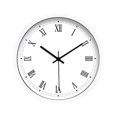 Imagem de WYUYIWH Relógio de parede simples com algarismos romanos europeus relógio digital sala de estar quarto relógio de quartzo silencioso relógio de parede decorativo relógio de decoração (cor: 1, tamanho