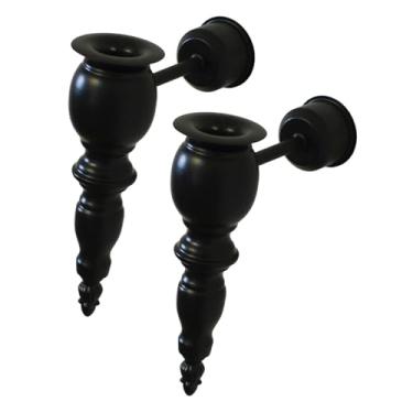 Imagem de Generic 2x Castiçal Porta-velas Decoração Aniversário Versátil Lareira Mesa Festas de Casamento Sala de Estar Ornamento Ferro, Preto