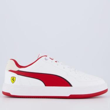 Imagem de Tênis Puma Ferrari Caven 2.0 Branco e Vermelho, 43
