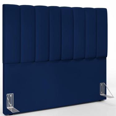 Imagem de Cabeceira Cama Box Casal 140 cm Dália W01 Facto Azul Marinho - Lyam Decor