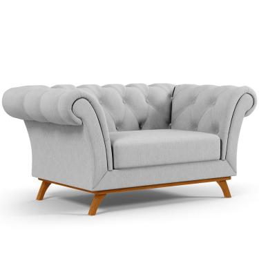 Imagem de Sofá 2 Lugares Para Sala de Estar Império 150 cm D02 Linho Cinza D-315 - Lyam Decor