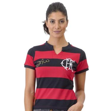 Imagem de Camisa Braziline Flamengo Flatri Zico Feminina