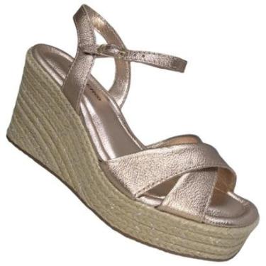 Imagem de Sandalia Anabela Metalizado Bottero 357601 Feminina - Ouro Rosa-Feminino