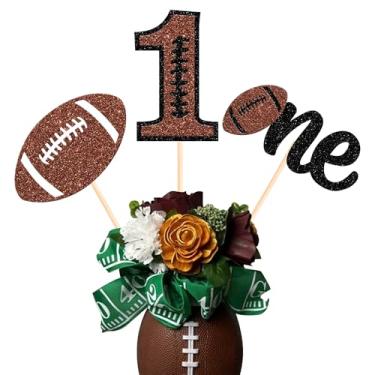 Imagem de Rsstarxi 12 Pack Football First Birthday Party Decorations, American Football Centerpiece Stick, Rugby One Touch Down Table Decorations for Baby Shower 1st Birthday Party Decorations