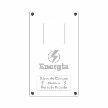 Imagem de Tampa Padrão de Energia e Água em Alumínio c/Gravação a Laser Pronto p/Instalar c/Acabamento Monofásico Trifásico (Monofásico - Branco - Geração Própria)