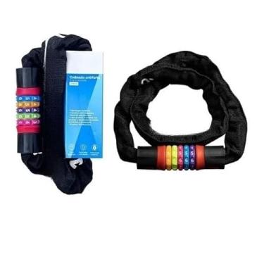 Imagem de Cadeado Para Moto Bicicleta Bike Capacete Portão Porta Corrente Segurança Antifurto Trava Grossa(BL42)
