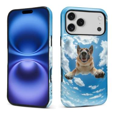 Imagem de yicomon Capa compatível com iPhone 17 Pro Max, linda estampa de pastor alemão, capa de telefone fosca, durável, moderna, engraçada, capa protetora macia antiarranhões à prova de choque