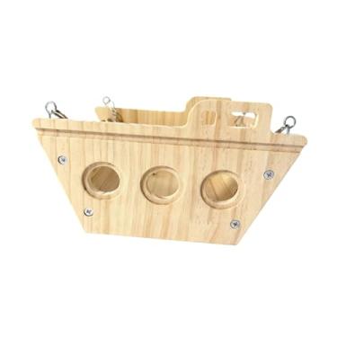 Imagem de Generic Brinquedo de gaiola para hamster, rede de madeira para chinchila, suprimentos para animais de estimação, acessórios interativos e divertidos, berço e