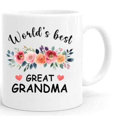 Imagem de Waldeal Caneca de café Great Grandmother, presentes de avó de netos, presentes de aniversário para bisavó, 325 ml, branca