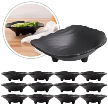 Imagem de Tigela Prato Fundo Melamina Premium Bowl Preto Travessa Oriental Sushi Ceviche Sunomono (12)