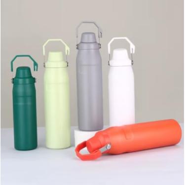 Imagem de Garrafa de Água Térmica Inox 800ml Esportiva com Alça Parede Dupla Isolada a Vácuo Antivazamento (lilás)