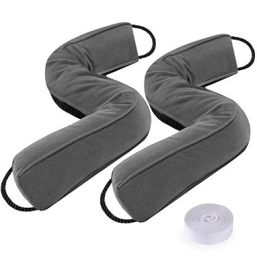 Imagem de Sunolga 2 pacotes de 122 cm (48 polegadas) 0,9 kg Rolha de rascunho de porta pesada preenchida com contas de vidro e algodão, removível lavável na máquina à prova de som, bloqueador de corrente sob a