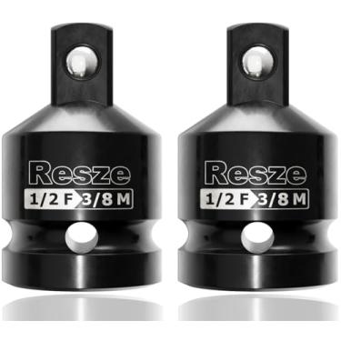 Imagem de Resze Conjunto de adaptador e redutor de soquete de impacto com 2 peças, conjunto de adaptadores de soquete de unidade de 1/5.1 cm a 3/20.3 cm, kit de conversão de chave de barra de disjuntor de