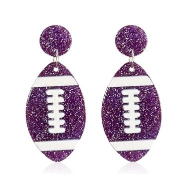 Imagem de Azusa Sun Brincos de acrílico para futebol, rugby, torcidas, jogos, dia de jogo, esportes, amantes, joias, presentes para mulheres, One size, Acrílico, Sem pedra preciosa
