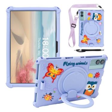 Imagem de Misenya Capa para tablet Android de 11 polegadas para tablet ApoloSign/DOOGEE/Blackview/PRITOM/ECOPAD/AOCWEI/TECLAST 11 polegadas, capa universal com desenho animado para Android 11 polegadas (roxa)