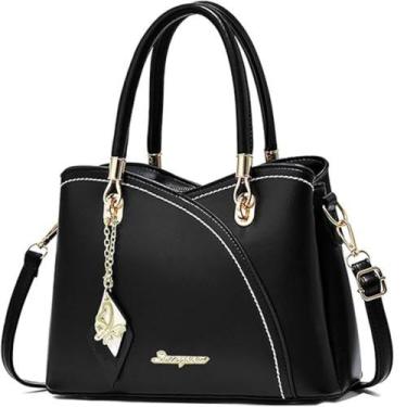 Imagem de Bolsa Feminina Resistente Média Espaçosa Divisória Casual Elegante Tra