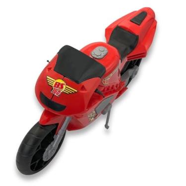 Imagem de Super Racing BS-560 Moto Esportiva de Brinquedo, Vermelha, Polipropileno, 39x20x10cm, Design Realista, Rodas Esportivas, Para Crianças Acima de 3 Anos