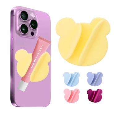 Imagem de Nottnnut Capa de telefone com brilho labial para batom compatível com todos os modelos de telefone amarela