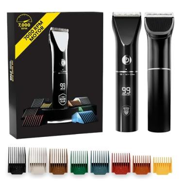 Imagem de Aparador de barba Beard Club PT45 para homens – Aparador elétrico sem fio recarregável para barba e cabelo – Alta potência 7000 RPM – 8 guias de cores, 45 comprimentos exclusivos –