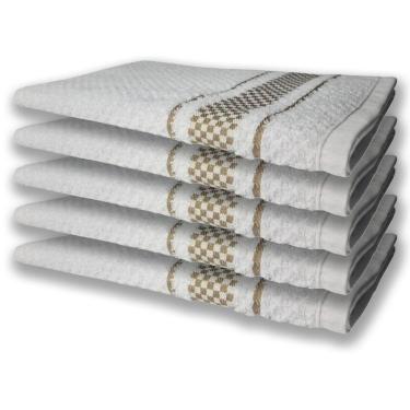 Imagem de 5 Panos De Prato Atoalhado Felpudo 370G/M² Premium Marrom