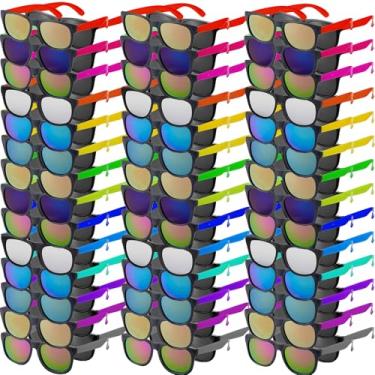 Imagem de Jorpneost 100 peças de óculos de sol brindes de festa, óculos de sol neon com proteção UV para adultos, crianças, meninos e meninas, lembrancinhas de festa de praia na piscina de verão, suprimentos de