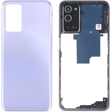 Imagem de SHOWGOOD Capa traseira de bateria para celular Oppo A56 5G, peças de reposição para Oppo A56 5G, capa traseira com moldura intermediária (preto)