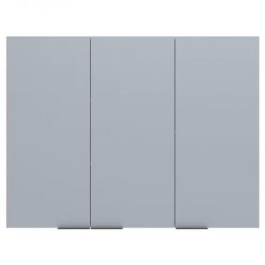 Imagem de Armário Aéreo Bartira Cristal MDP 15mm Com 3 Portas E 3 Prateleiras Freixo/azul Wood