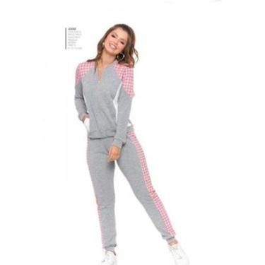 Imagem de Conjunto de Frio Moletinho Real Malhas Calça + Jaqueta Casual Confort Feminino Adulto - Ref 2282-Masculino