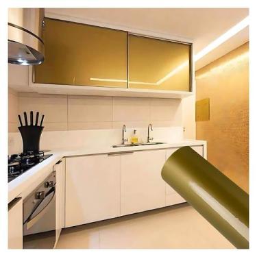 Imagem de Adesivo Vinil Ouro Decoração Fogão Geladeira Móveis 3m x 60cm - BG Ade