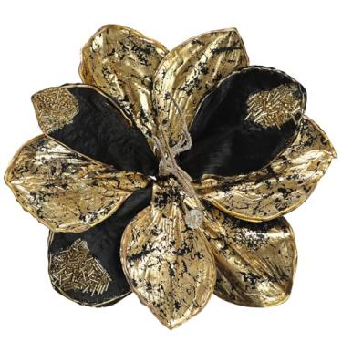 Imagem de Briful Flores artificiais amarílis de 53,8 cm, ouro preto, hastes de flores de amarílis falsas com pétalas mosqueadas especialmente projetadas, flores de árvore de Natal para decoração de guirlanda de