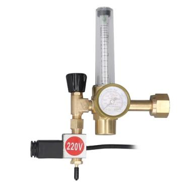 Imagem de YWBL-WH Regulador de Co2 Com Válvula Solenóide, Entrada Cga320 de Latão, Medidor de Vazão de 0-4000 Psi para Hidroponia, Tendas de Cultivo, Estufas (Plugue UE 220V)