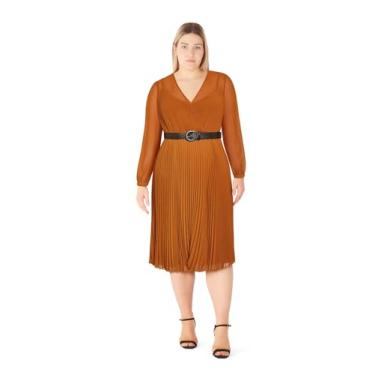 Imagem de City Chic Vestido coquetel feminino plus size - Emberly, Caramelo, 50