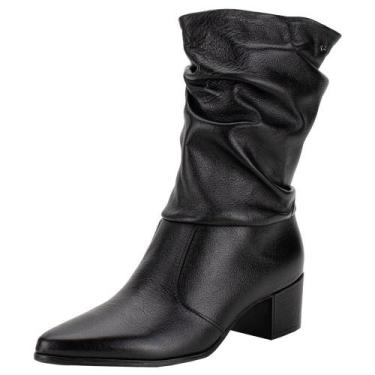 Imagem de Bota feminina cano médio pegada 280901, Preto, 37