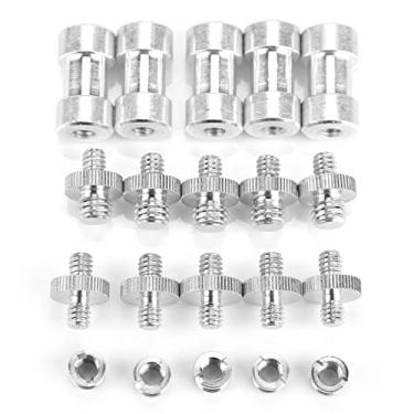 Imagem de Luqeeg Conjunto de Parafusos Conversores, Parafusos Adaptadores Com Rosca de Precisão para Flash de Câmera Fotográfica, 20 Peças de Acessórios de Metal Conversor 1/4 a 3/8 para Suporte de Luz