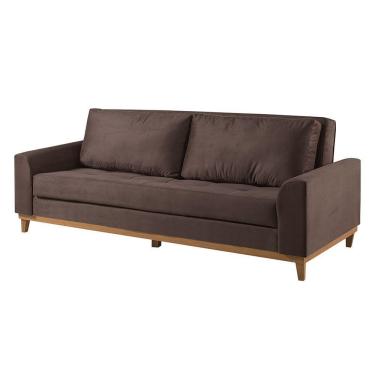 Imagem de Sofá Cama 2 Lugares Living M-157 Veludo Martins Marrom