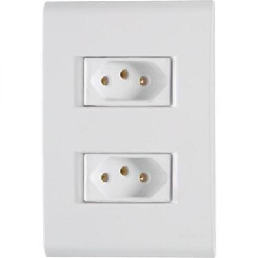 Imagem de Conj 4x2 2 Tomadas 2p+t Tramontina 10 A 250 V Liz Branco