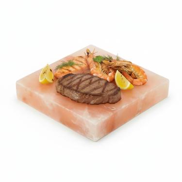 Imagem de only fire Prato de sal do Himalaia 20 x 20 x 3,8 cm para cozinhar, cortar e servir