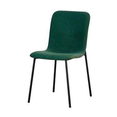 Imagem de Kit 4 Cadeiras Celeste Rivatti 43 Cm (largura) Bouclé Verde Oliva E Base Em Aço Preto Pintada à Pó