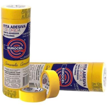 Imagem de Fita Adesiva PP 2000 12MM X 10M Amarela Pacote com 10 Unidades - Euroc