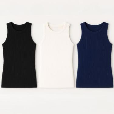 Imagem de Kit 3 Blusas Feminina Ribana Algodão Premium - 77VS LEVOSCH, Preto, Of