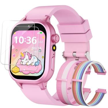 Imagem de Relógio inteligente para meninas – Relógio infantil com 39 jogos, câmera embutida, gravador de vídeo, alarme, calculadora, pedômetro e vários papéis de parede – Brinquedos para crianças de 4 a 12 anos