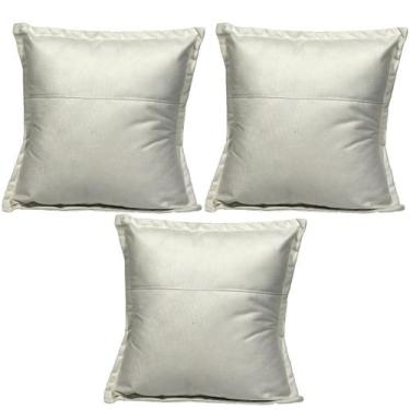 Imagem de Kit 3 Almofadas Cheias para sofá Sala Quarto decorativa 42,5x42,5 Sued