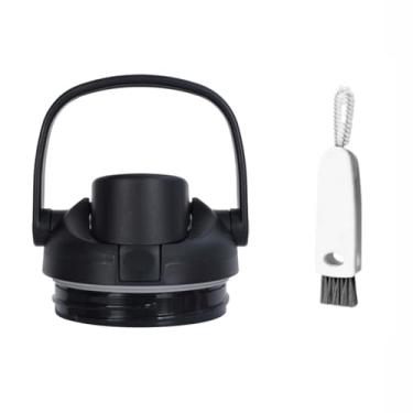 Imagem de Tampa de substituição compatível com garrafa de água Owala FreeSip Sway de 850 g, com 1 escova de limpeza de tampa (preta, Sway, 850 g)